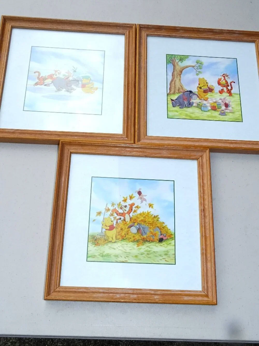 Three Framed Disney Winnie the Pooh Art